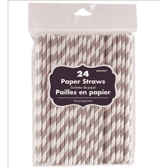 silver paper straws 24pcs