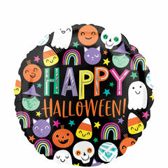 halloween happy faces foil balloon 45cm 6jcxc