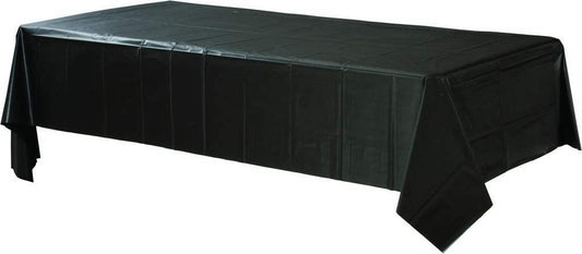 غطاء طاولة مستطيل بلاستيكي من امسكان، مناسب للوازم الحفلات، بلون اسود، مقاس 54 × 108 انش