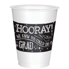 hooray grad plastic cups 16oz 25pcs 5510780