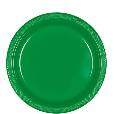 festive green plastic plate 9in 20pcs