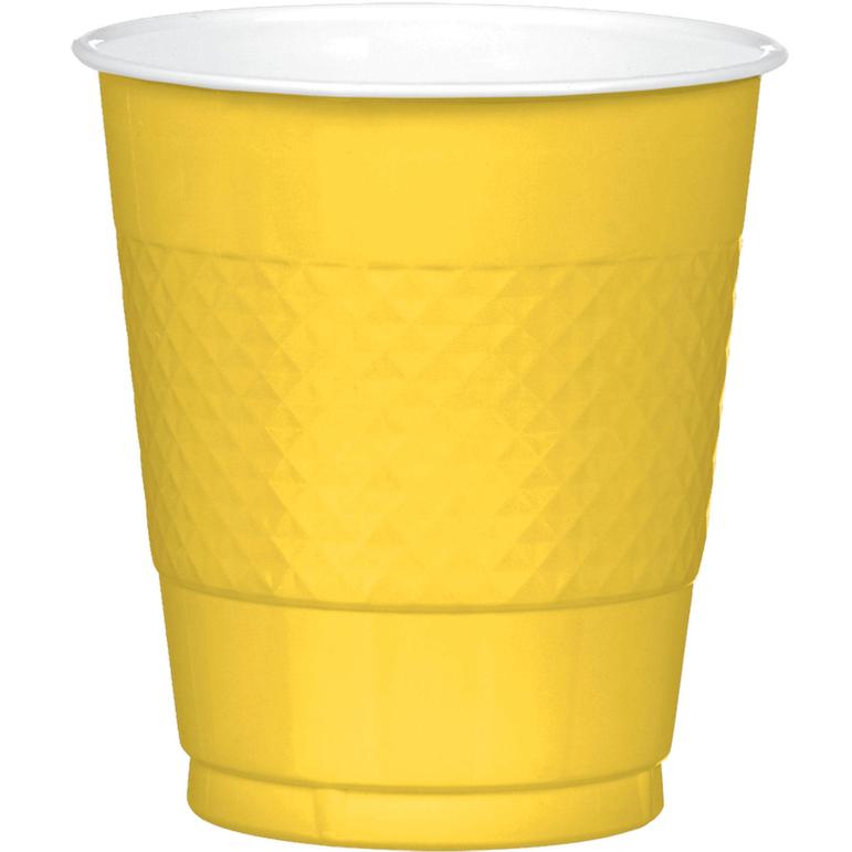 أكواب بلاستيكية صفراء اللون من أمسكان، 266 مل، 20 قطعة، أدوات مائدة للحفلات