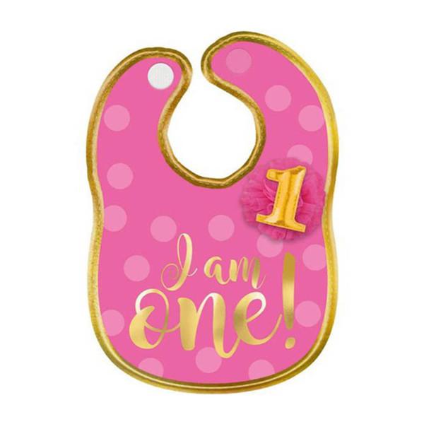 1st birthday girl fabric bib