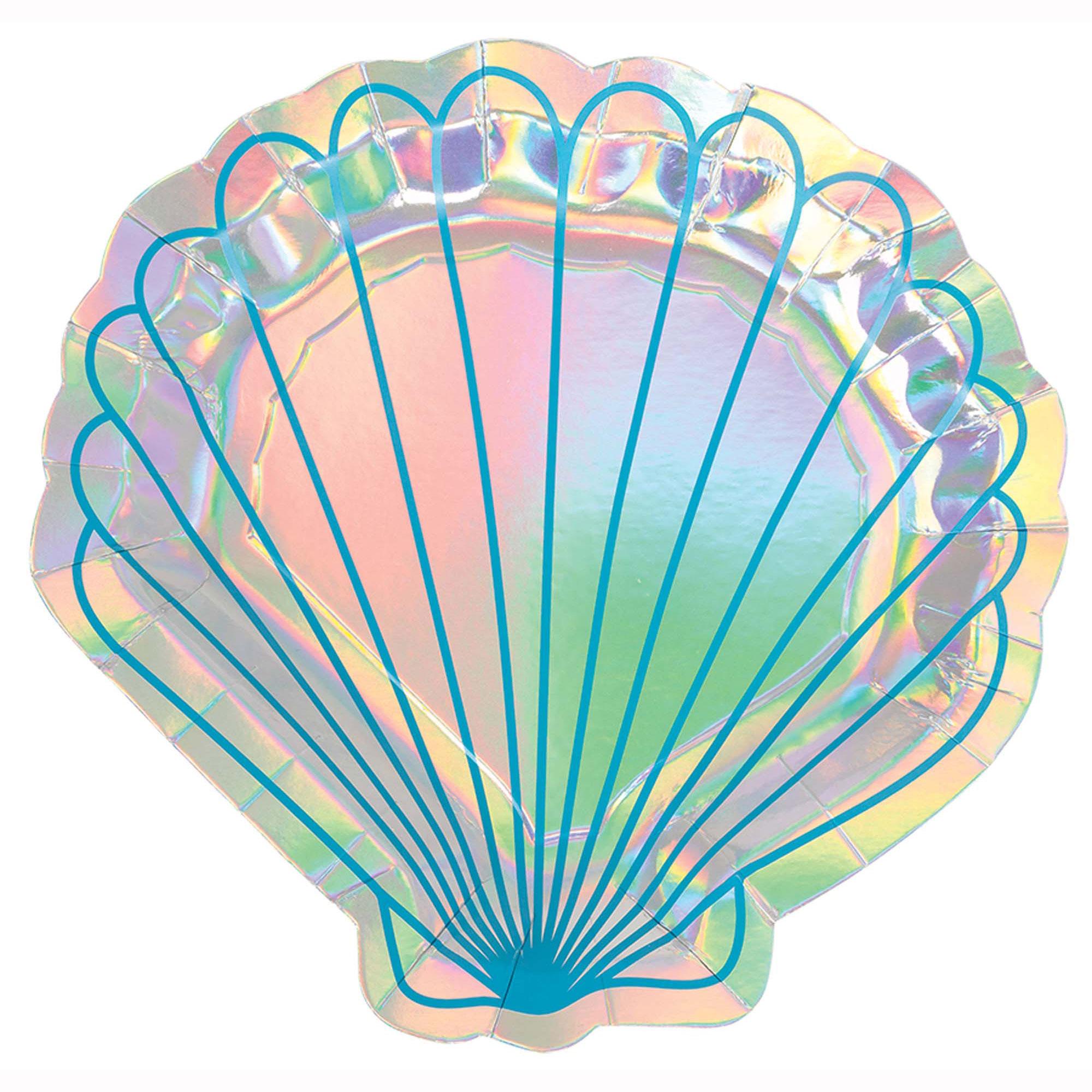 mermaid wishes foil paper plates 7in 8pcs