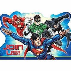 justice league postcard invitations 8pcs