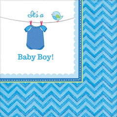 shower with love baby boy beverage napkin