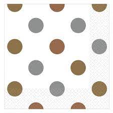 mixed metals dots beverage tissues 16pcs