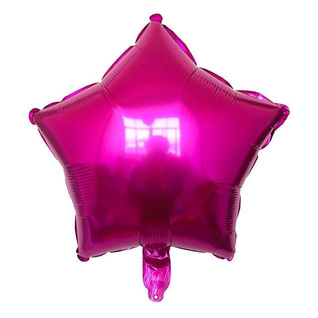Burgundy birthday balloon in the shape of a star, size 46 cm
