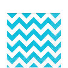 caribbean blue chevron lunch tissues 16pcs