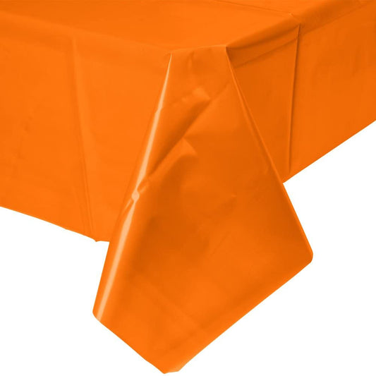 مفرش طاولة بلاستيك لون برتقالي 54 × 108 انش