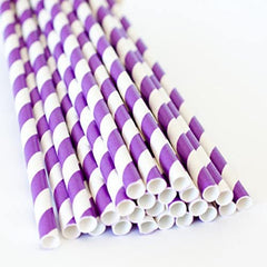 new purple paper straw 24pcs