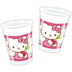 8 plastic cups 200ml hello kitty hearts