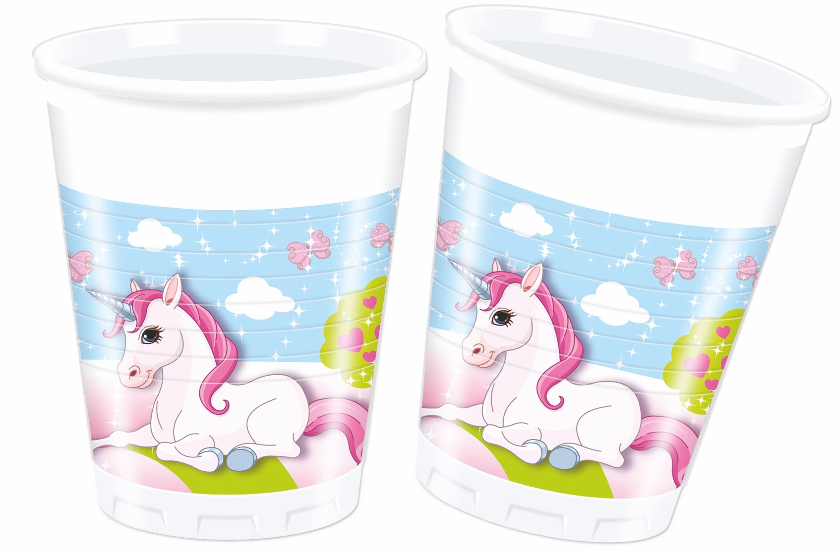 Unicorn Plastic Cups 200ml 8Ct