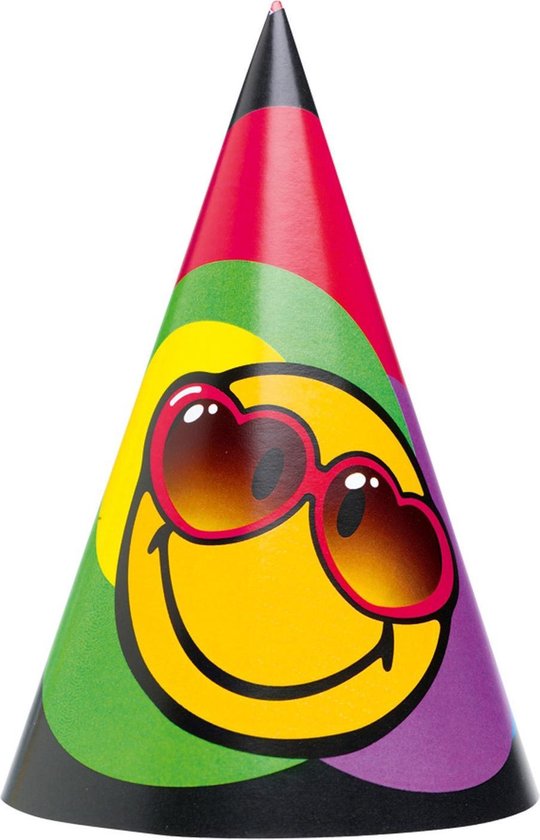 smiley express yourself party hats 6pcs