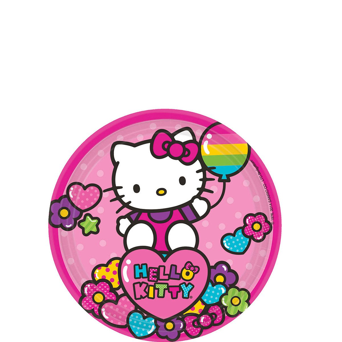 hello kitty rainbow round plates 7in 8pcs