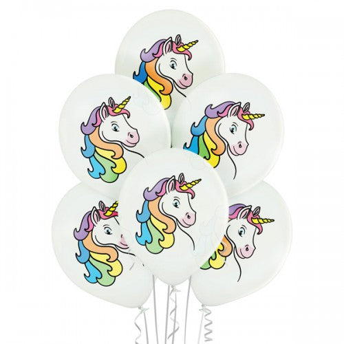 12 inch unicorn white latex balloons