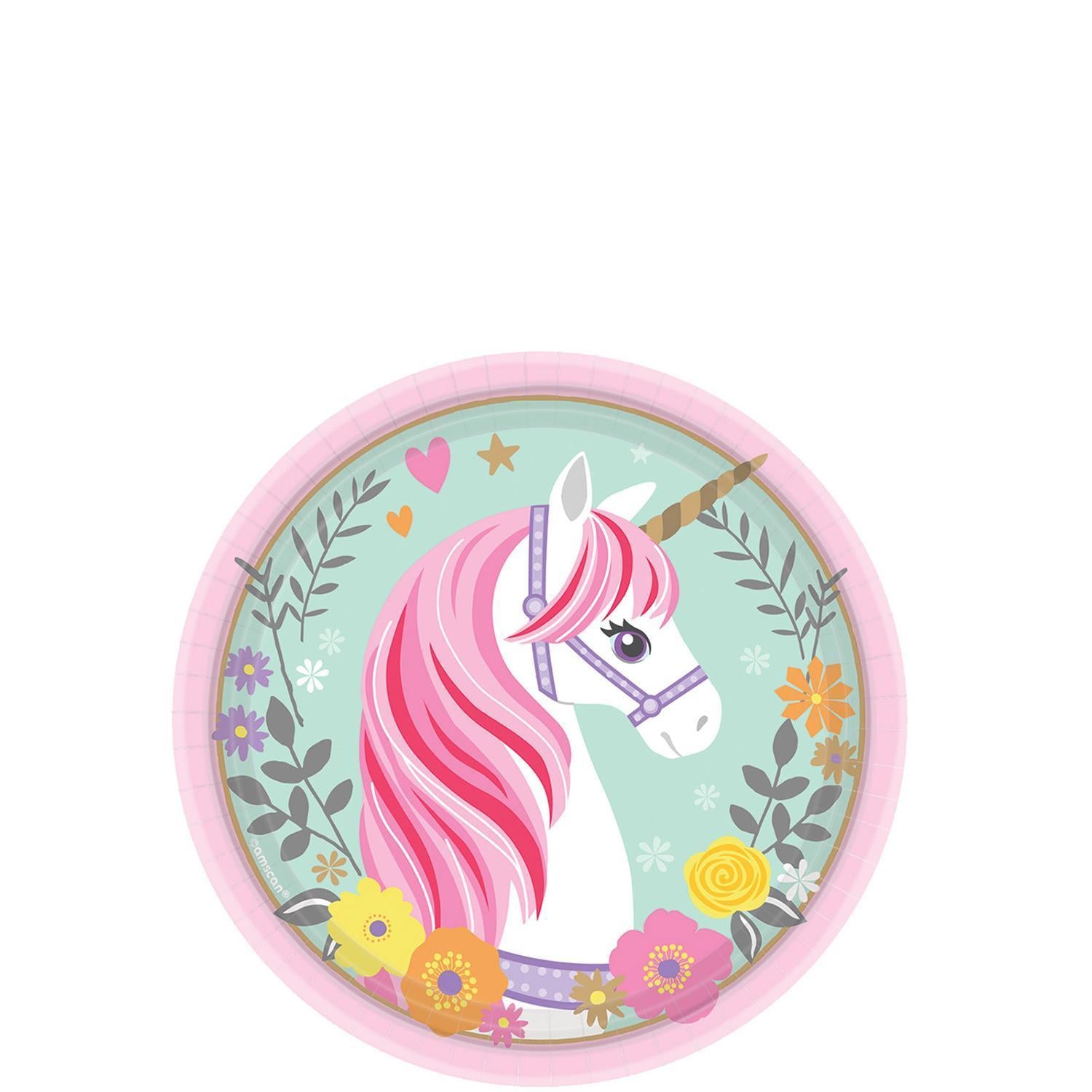 magical unicorn paper plate 7in 8pcs