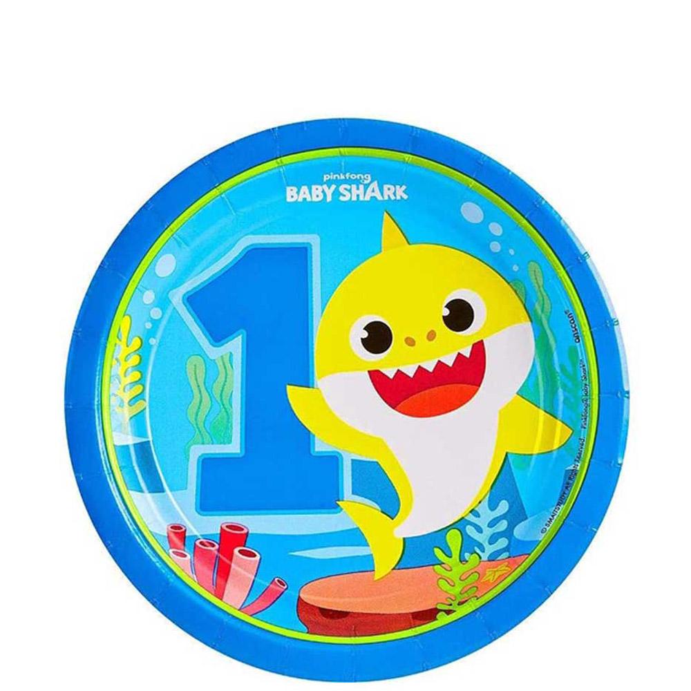 Baby Shark 1St Birthday Round Paper Plate, 7In, 8Pcs
