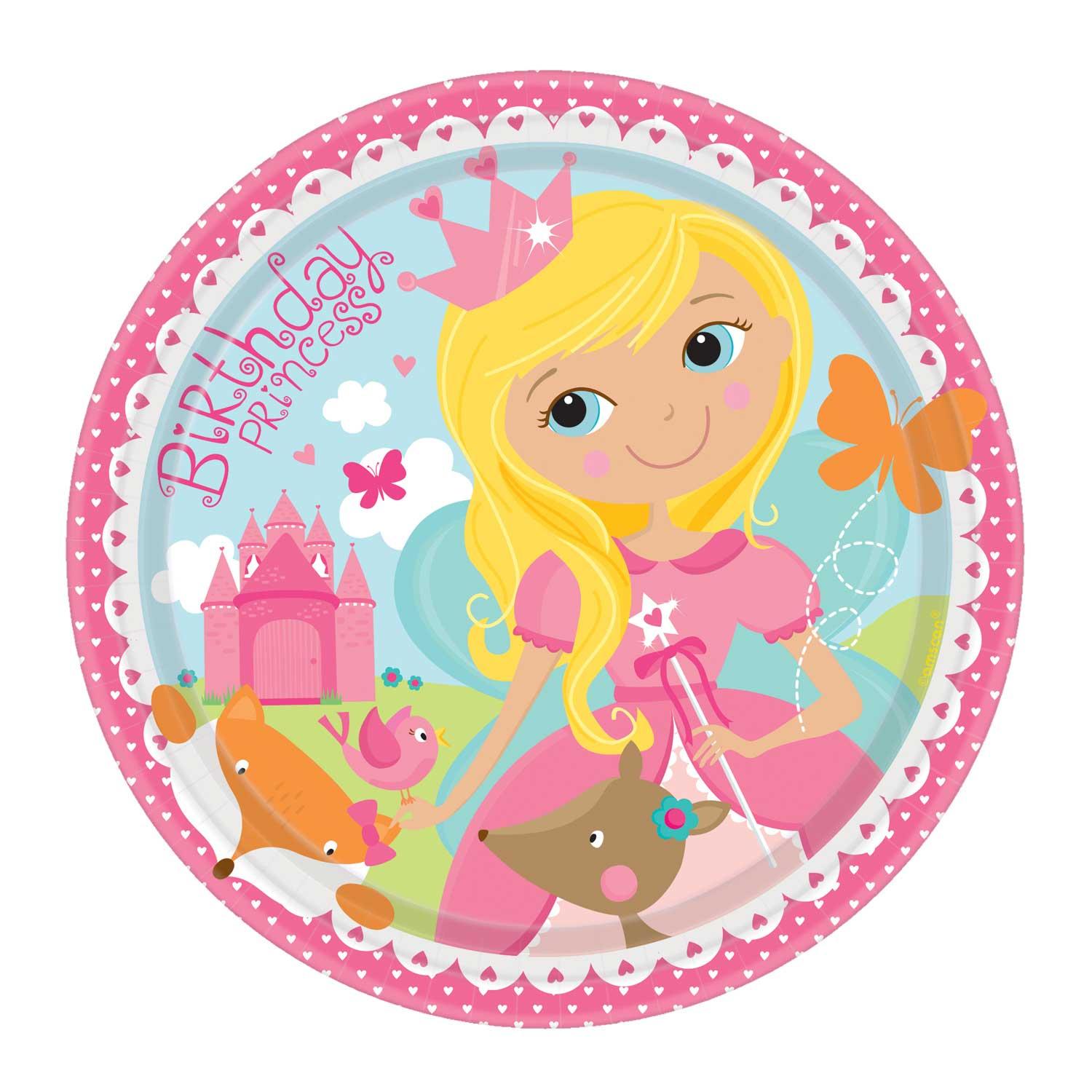 woodland princess round plates 9in 8pcs