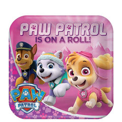 paw patrol girl square plate 9in