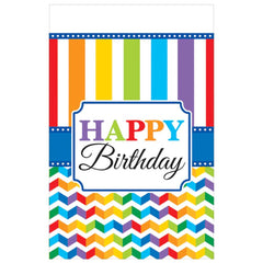 bright birthday plastic tablecover