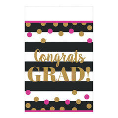 gold confetti grad plastic tablecover 5510779