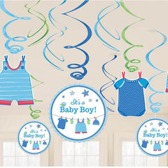 shower with love boy swirl decoration