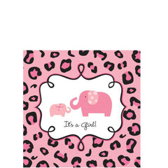 sweet safari girl baby shower beverage tissues 36pcs