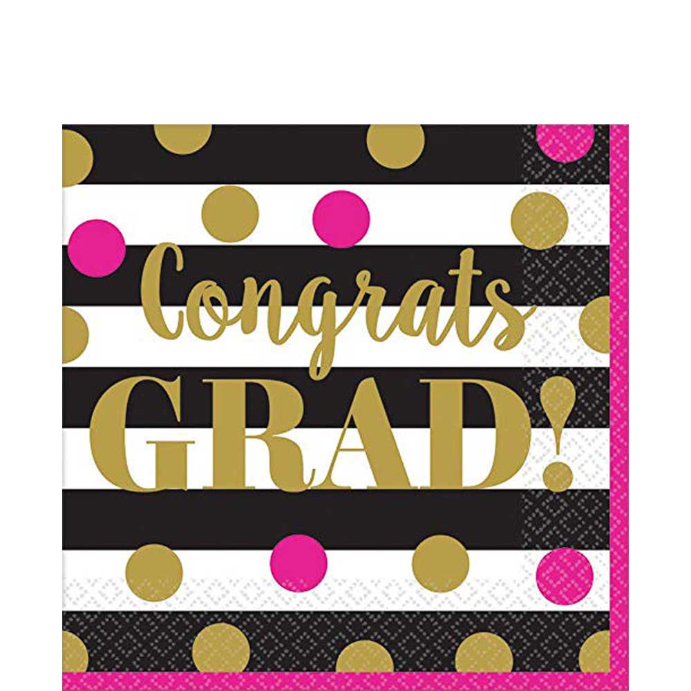 gold confetti grad lunch tissues 36pcs 5510794