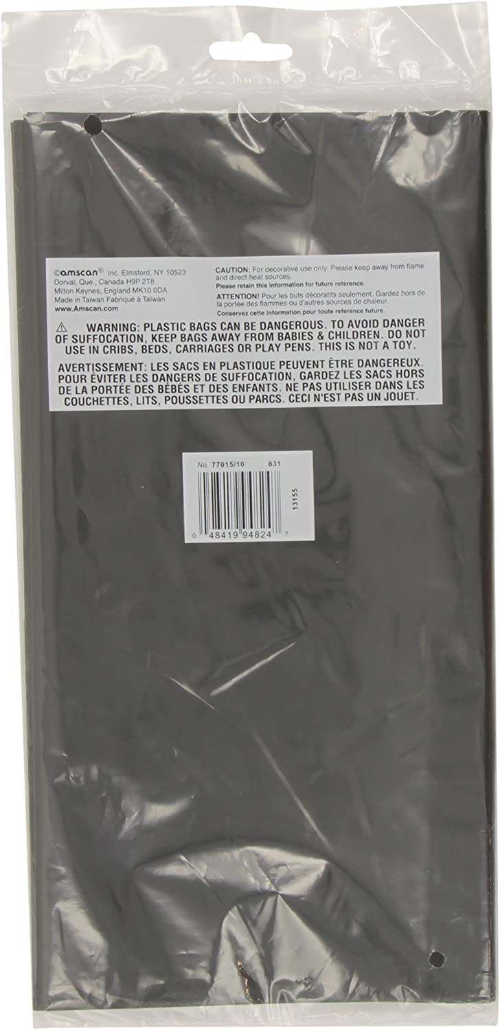 غطاء طاولة مستطيل بلاستيكي من امسكان، مناسب للوازم الحفلات، بلون اسود، مقاس 54 × 108 انش