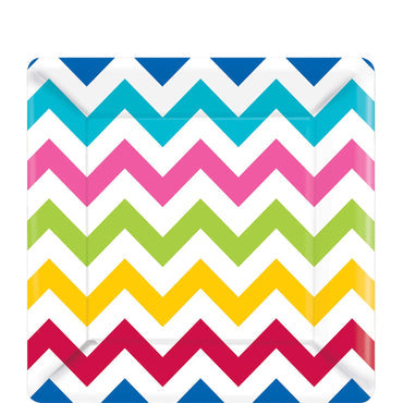 bright chevron square plates 10in 18pcs