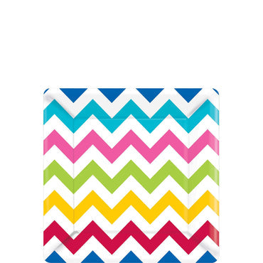 bright chevron square plates 7in 18pcs