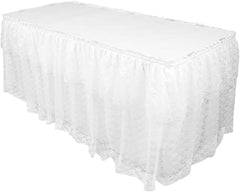 white lace table skirt 14ft x 29in