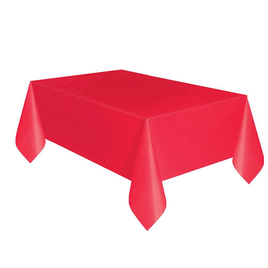 مفرش طاولة بلاستيك لون احمر