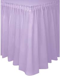 lavender plastic table skirt 14in x 29in