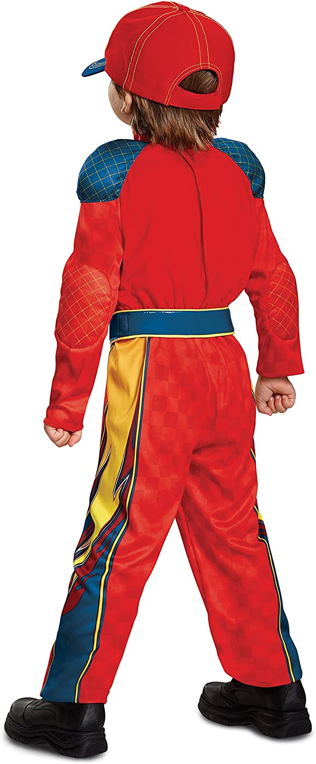 زي تقليدي للاطفال بنمط شخصية لايتننج ماكوين من فيلم كارز 3، احمر