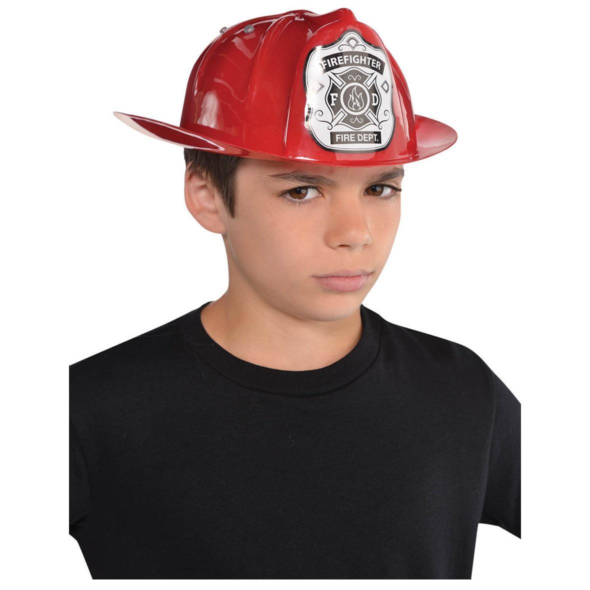 قبعة مطافي للاطفال لون احمر 