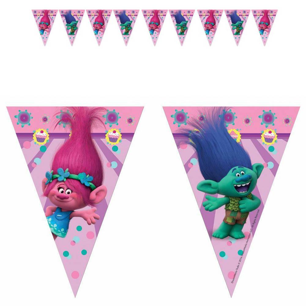 trolls plastic flag banner 2 3m