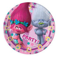 trolls paper plates 7in