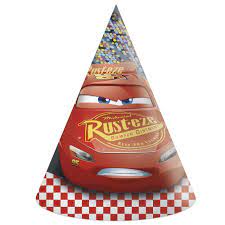 disney cars 3 party hats 6pcs