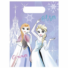 frozen sparkle disney plastic party bags 6pcs