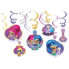 shimmer shine swirls decoration 6pcs