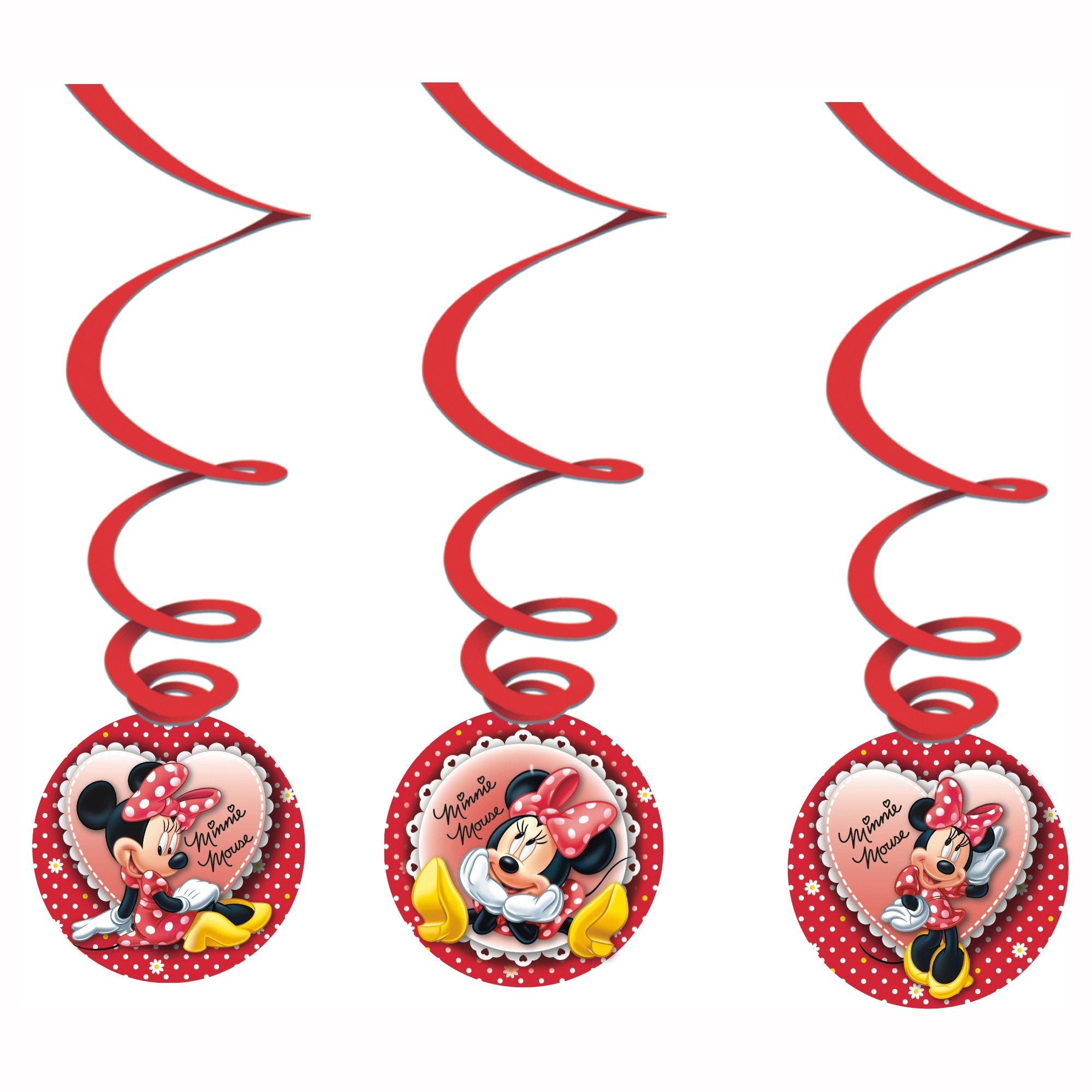 minnie red dangling cutouts 3pcs