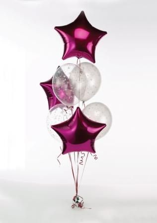 Burgundy birthday balloon in the shape of a star, size 46 cm