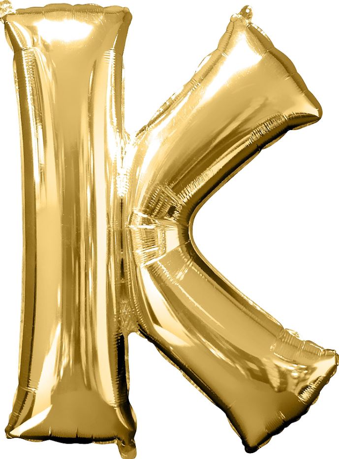 Large golden letter balloons