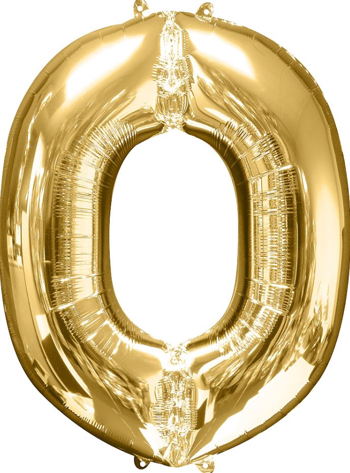 Large golden letter balloons