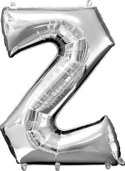 Large silver letter balloons