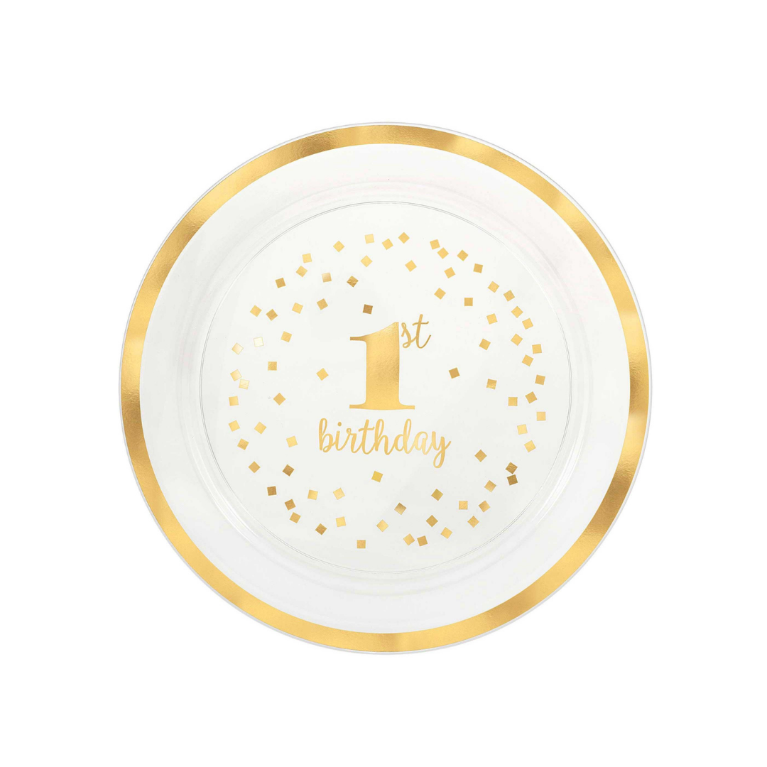 1st birthday gold plastic round tray 40 64cm