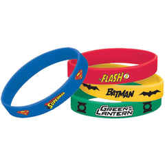 justice league rubber bracelet favors 4pcs