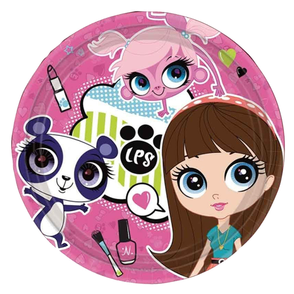 littlest pet shop round plates 9in 8pcs